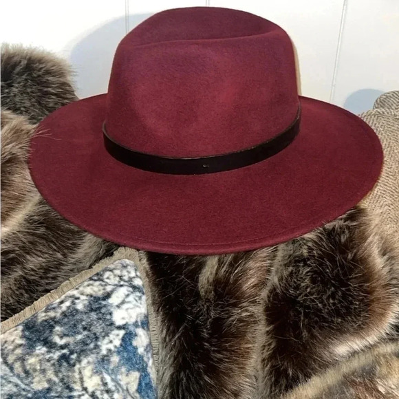 ALL SAINTS Designer Women’s Wool Logo Rivet Lux Fedora Wide Brim Hat - Picture 6 of 15